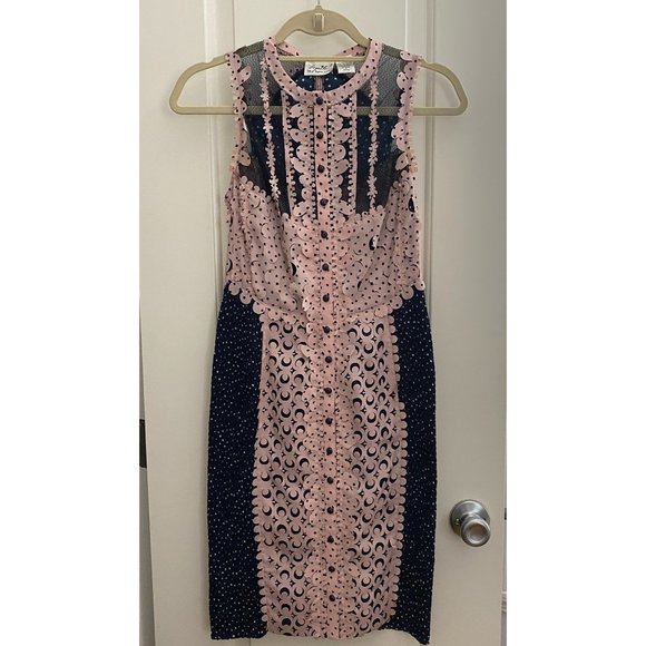 Beguile by Byron Lars, Size 0P, Navy & Pink Dress - Picture 1 of 6